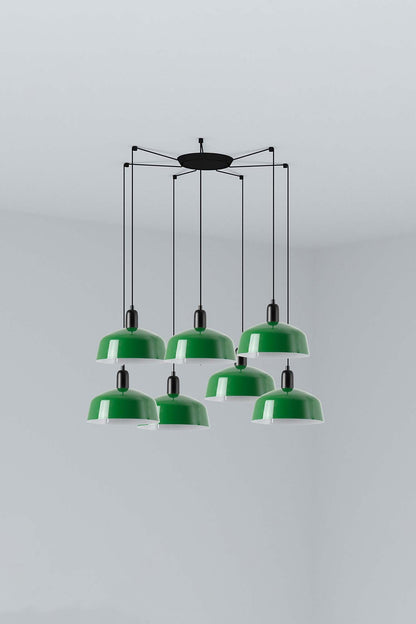 Tatawin Lámpara Colgante Verde Estilo Clásico FARO 20340-149-7L