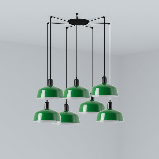 Lámpara Colgante Tatawin M 7L Verde Brillo FARO - vista principal | FARO