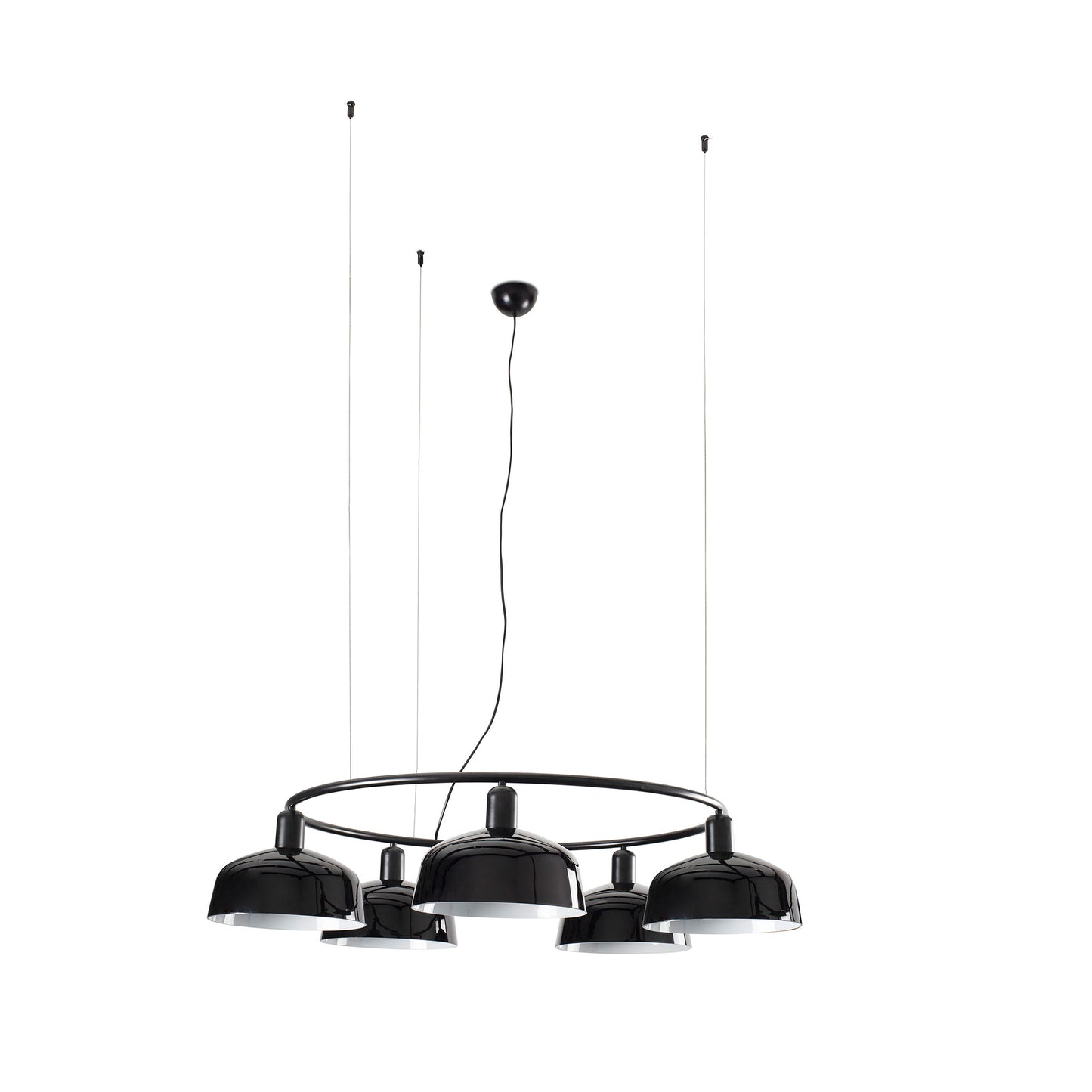 TATAWIN Colgante Cristal Circular Negro FARO, diseño moderno y elegante (20343-120-5L)
