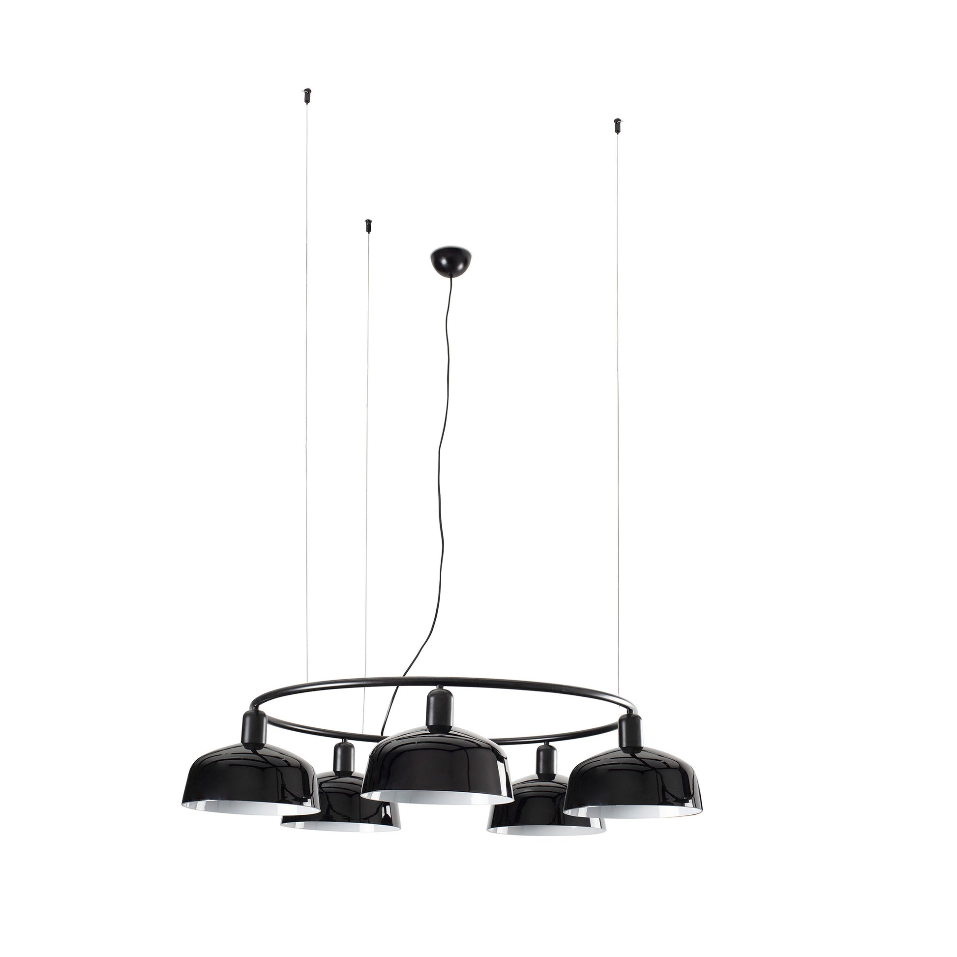 TATAWIN Colgante Cristal Circular Negro FARO, diseño moderno y elegante (20343-120-5L)