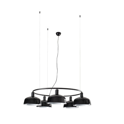TATAWIN Colgante Cristal Circular Negro FARO, diseño moderno y elegante (20343-120-5L)