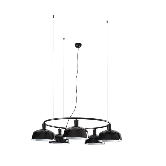 TATAWIN Colgante Cristal Circular Negro FARO, diseño moderno y elegante (20343-120-5L)