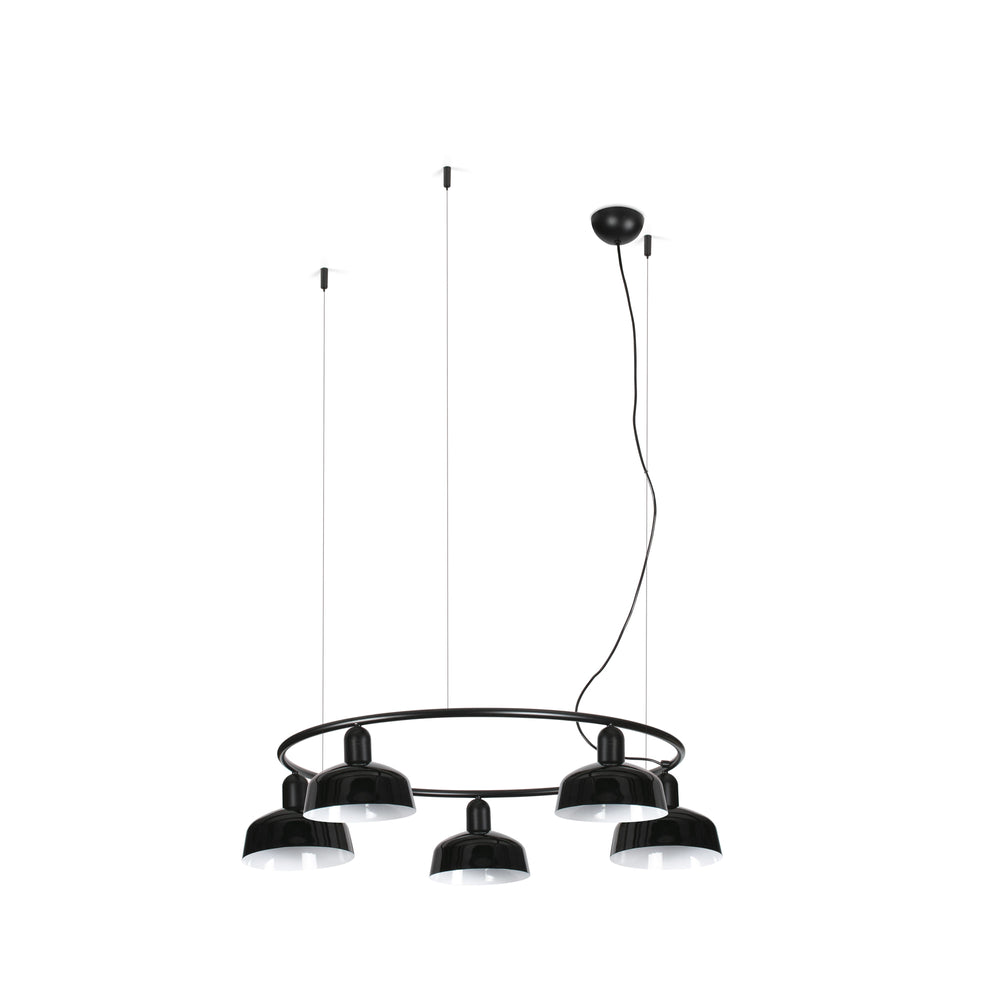 Lámpara Colgante Tatawin S 5L 90 cm Negro Brillo FARO