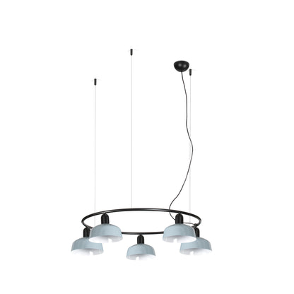 Tatawin Colgante Circular Blanco Metal 5L Faro, diseño clásico y luz focal.