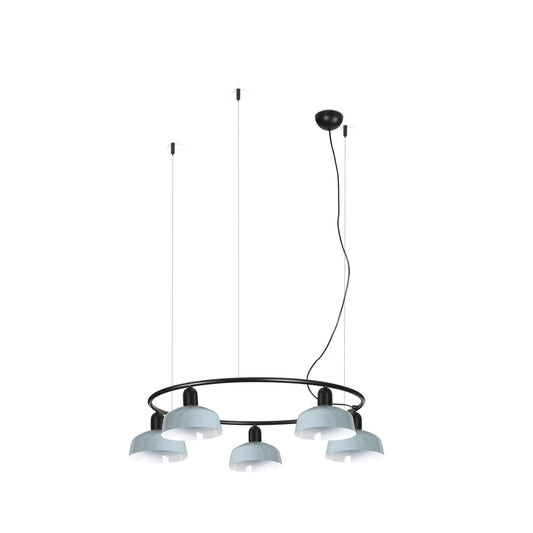 Tatawin Colgante Circular Blanco Metal 5L Faro, diseño clásico y luz focal.