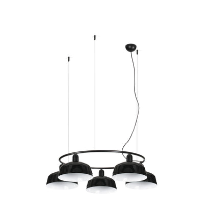 Tatawin Lámpara Colgante Circular Negra FARO para salón, ref. 20343-146-5L