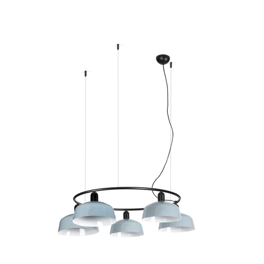 Lámpara colgante Tatawin circular azul grisáceo FARO, diseño clásico y atemporal, ref. 20343-147-5L