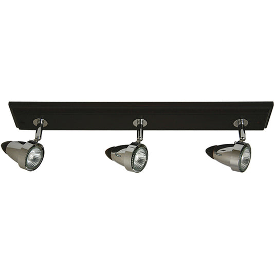 Aplique TIAGO 3xGU10 LUMIT, diseño wengue y cromo, Ref. 20920-3