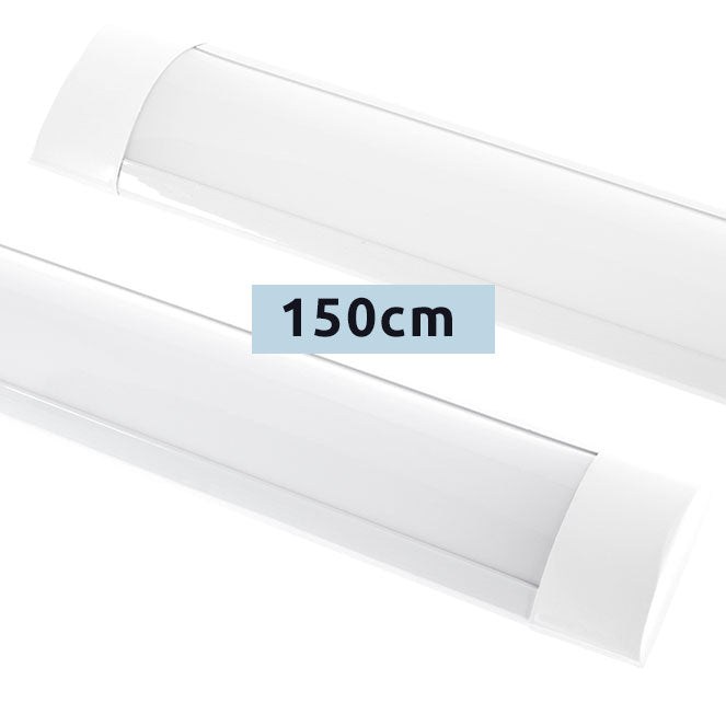 Regleta LED BATTEN 150 cm 54W 4000K Blanco Interlusa instalada en ambiente decorativo de salón o dormitorio | Interlusa