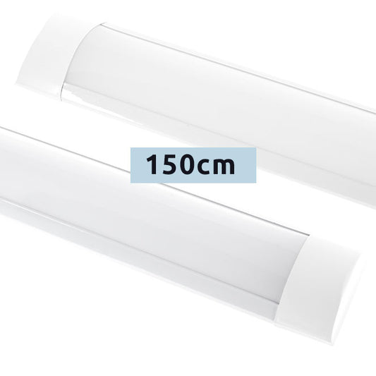 Regleta LED BATTEN 150 cm 54W 4000K Blanco Interlusa instalada en ambiente decorativo de salón o dormitorio | Interlusa