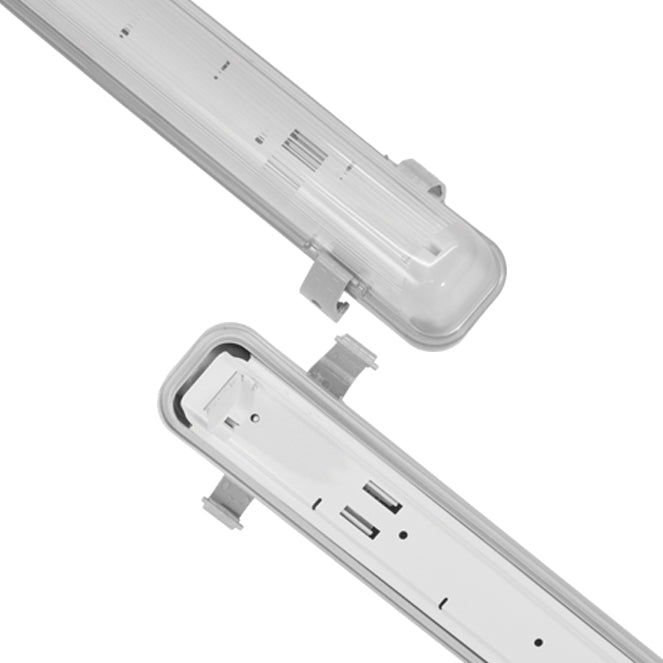 Armadura Estanca LINESTRA 127 cm Gris IP65 TechTouch Interlusa - Vista frontal principal en fondo blanco | LuzGurú