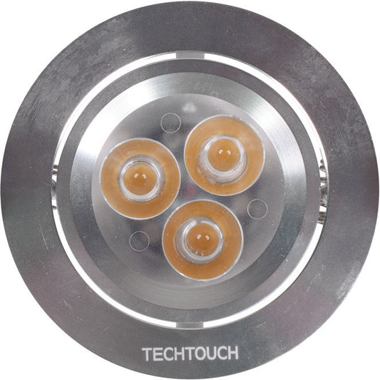 Downlight Empotrable RED Redondo 7,7 cm LED 3x3W Níquel Interlusa - Vista frontal principal en fondo blanco | LuzGurú