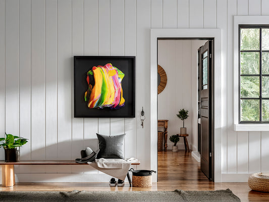 Pintura Decorativa Enmarcada Cromatismo 84x84 cm Marco Negro Schuller - vista principal | Schuller
