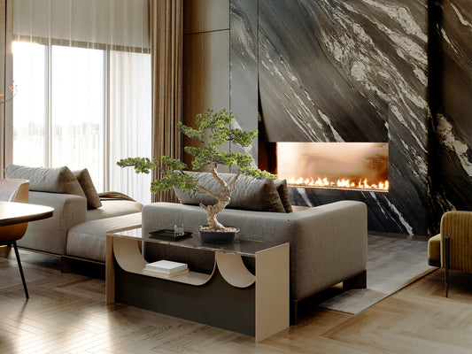 Bonsái Artificial SOKAN 81CM / Sokan / 81cm x 90cm x 42cm / Natural / Schuller encendida con proyección de luz y ambiente | LuzGurú