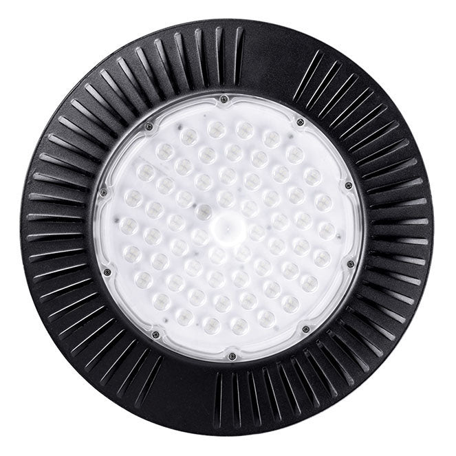 Campana industrial ECOVISION LED negra 39cm diámetro IP65 detalle técnico