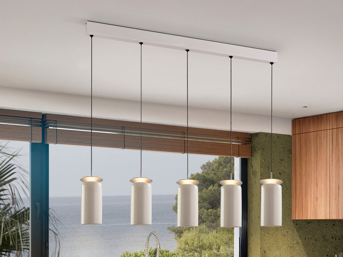 Lámpara Colgante Alfara 5 Luces Crema y Gris Cálido Schuller en ambiente decorado | Schuller · Ref. 216722