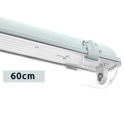 Armadura Estanca LINESTA 60 cm Gris IP65 TECHTOUCH Interlusa instalada en ambiente decorativo de salón o dormitorio | Interlusa