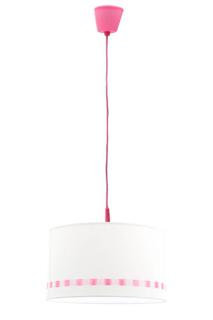 Lámpara colgante lacito fabricada en material seguro color rosa para cuarto infantil