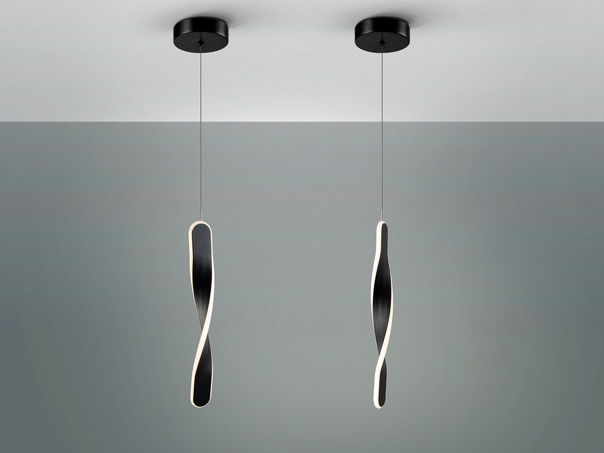 Lámpara Colgante Twist 11W LED Negro Mate Schuller en ambiente decorado | Schuller