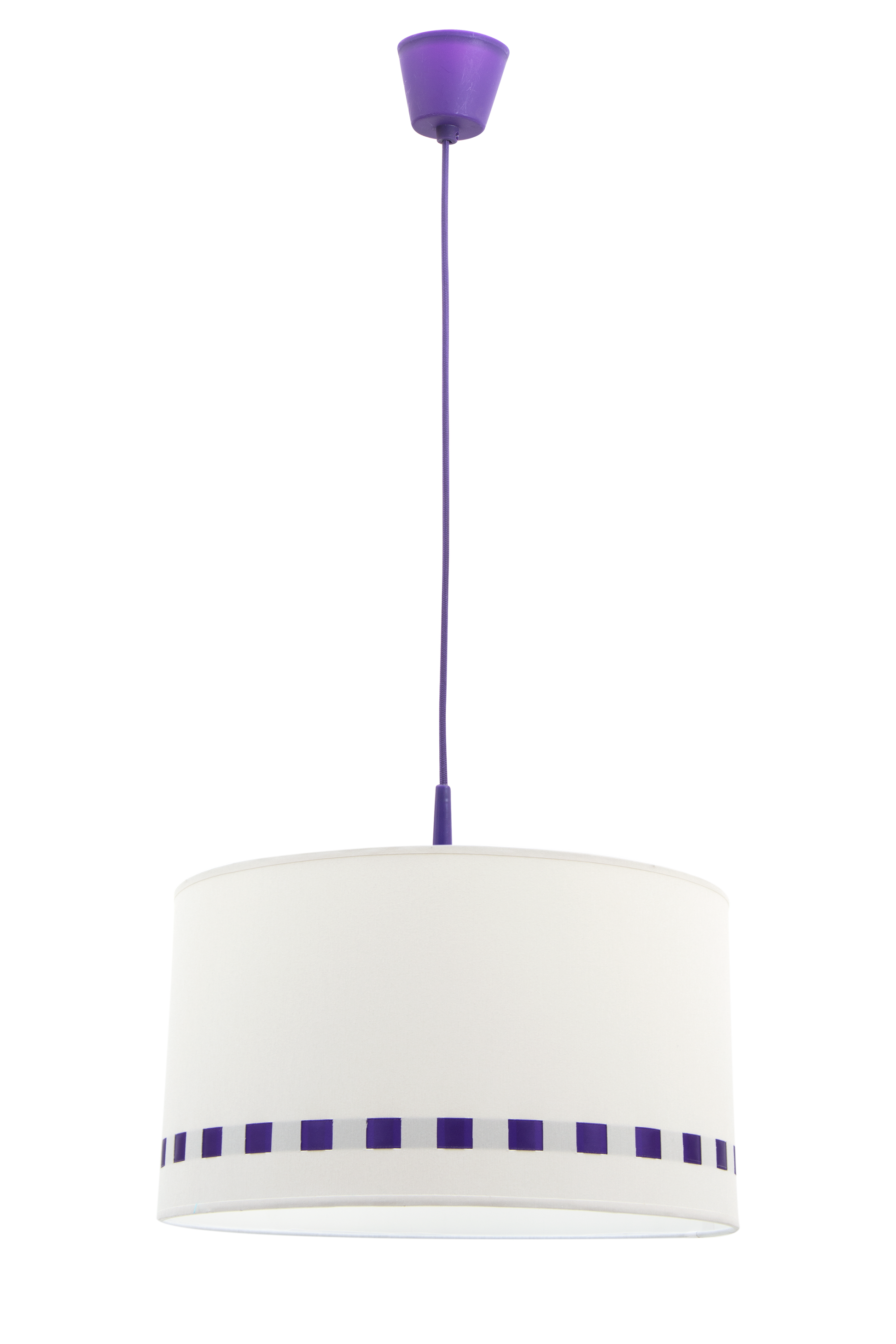 Colgante Lacito fabricado en color Berenjena, ideal para iluminación infantil