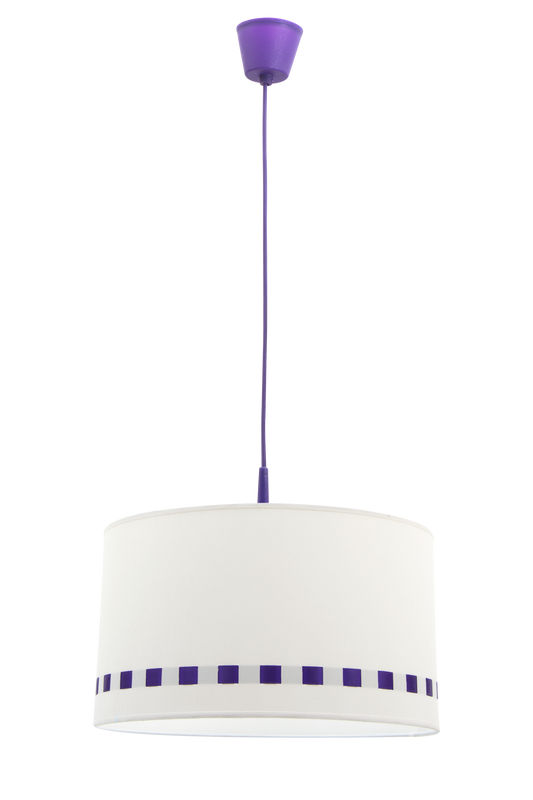 Colgante Lacito fabricado en color Berenjena, ideal para iluminación infantil