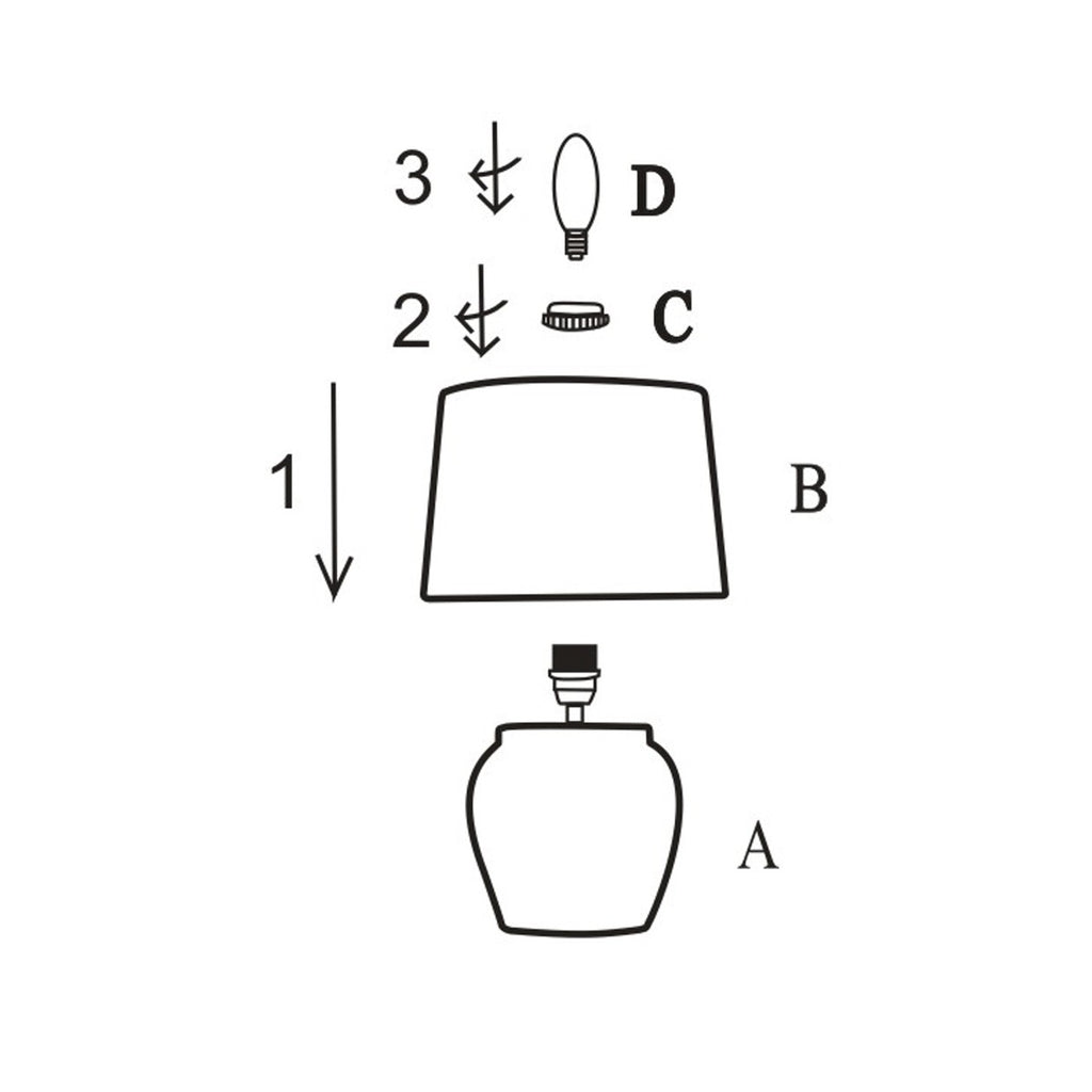 Detalle de base cerámica y pantalla tela de rinconera Bogetta ALEMAR