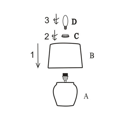 Detalle de base cerámica y pantalla tela de rinconera Bogetta ALEMAR