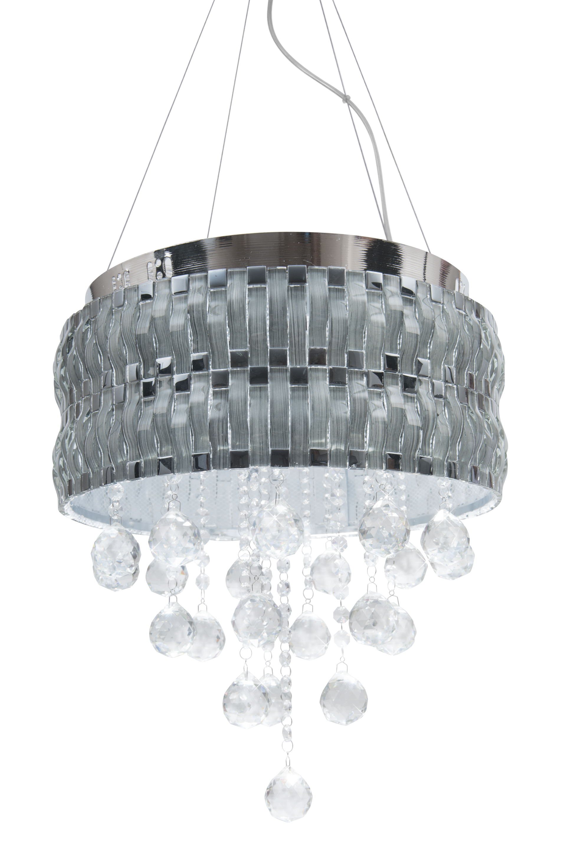 Lámpara colgante Lucerna fabricada en cristal color cromo