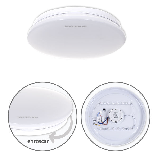 Plafón LED Redondo SURF MODERN 26 cm 12W 4000K Blanco Interlusa - Vista frontal principal en fondo blanco | LuzGurú