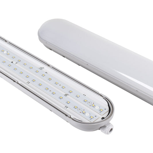 Armadura Estanca LED LINESTRA X2 150 cm 56W Gris Interlusa - Vista frontal principal en fondo blanco | LuzGurú