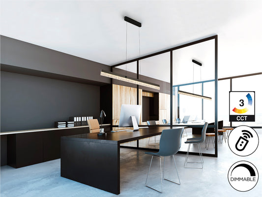 Lámpara Colgante LED Ixias 121 cm Gris y Negro Schuller en ambiente decorado | Schuller