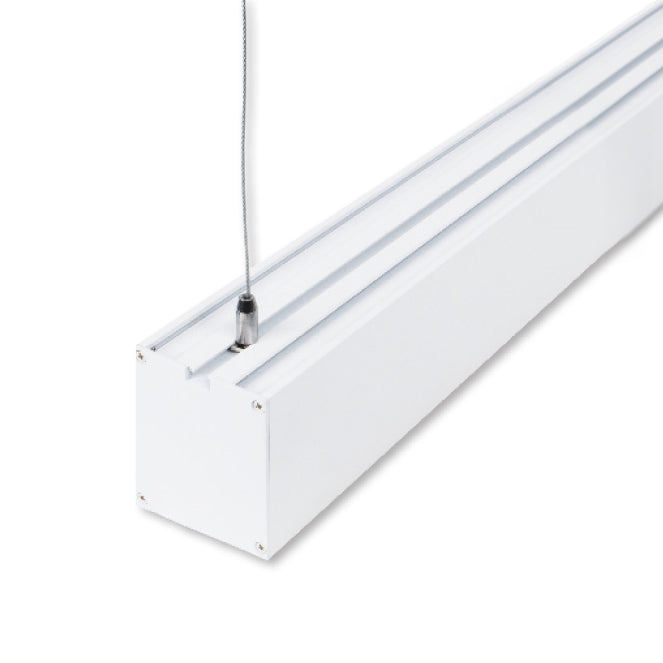 Barra Colgante LED Linex B2 60cm 20W Blanco Interlusa instalada en ambiente decorativo de salón o dormitorio | Interlusa