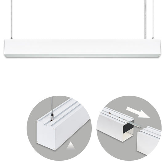 Barra Colgante LED Linex B2 120cm 40W Blanco Interlusa - Vista frontal principal en fondo blanco | LuzGurú