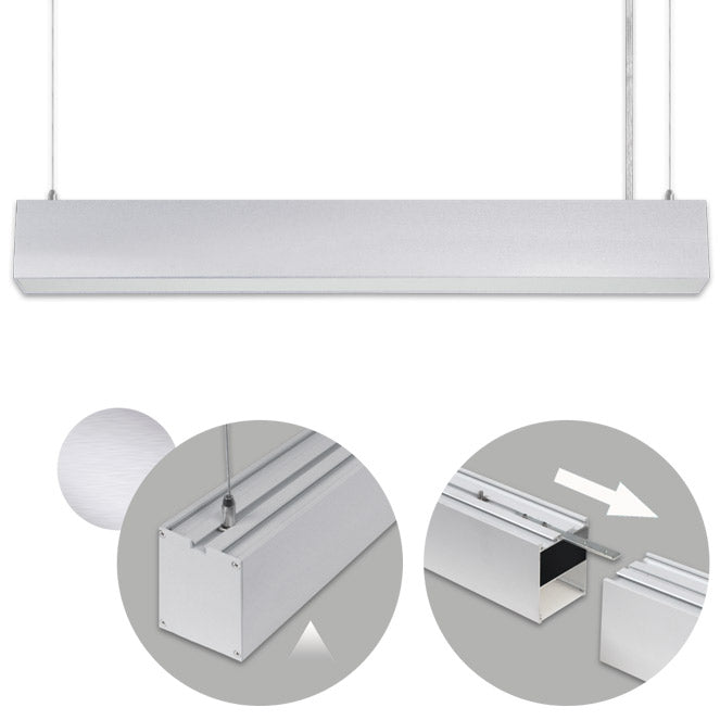 Barra Colgante LED Linex B2 60 cm 20W Aluminio TechTouch Interlusa - Vista frontal principal en fondo blanco | LuzGurú