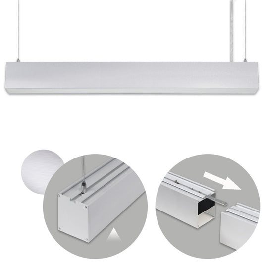 Barra Colgante LED Linex B2 120 cm Aluminio TechTouch Interlusa - Vista frontal principal en fondo blanco | LuzGurú