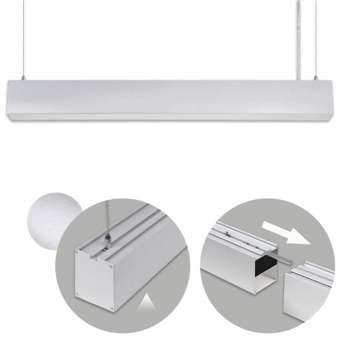Barra Colgante LED Linex B2 120 cm 40W Aluminio Interlusa - Vista frontal principal en fondo blanco | LuzGurú