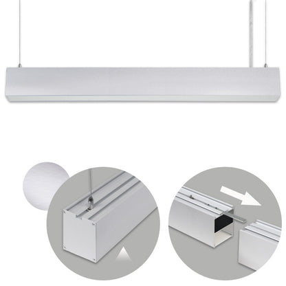Barra Colgante LED Linex B2 120 cm 40W Aluminio Interlusa - Vista frontal principal en fondo blanco | LuzGurú