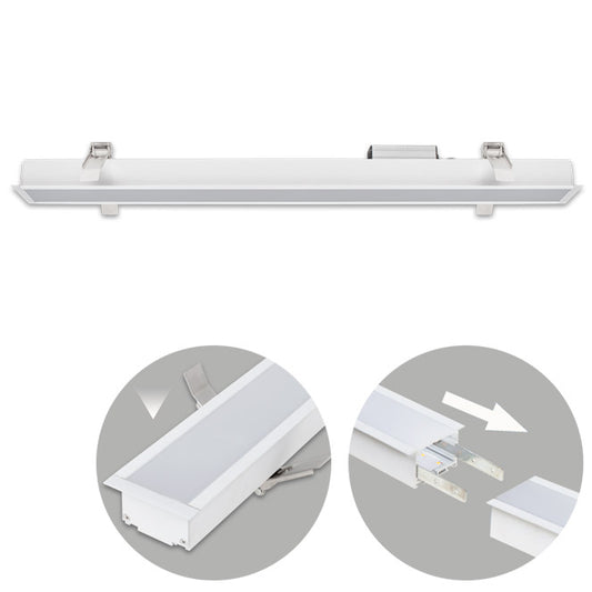 Barra LED Empotrable Linex B2 60 cm 20W Blanco Frío Interlusa - Vista frontal principal en fondo blanco | LuzGurú