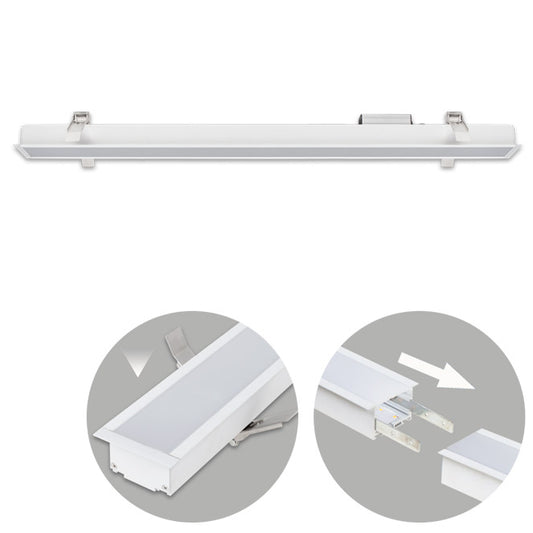 Barra LED Empotrable Linex B2 120 cm 40W Blanco Frío 6400K Interlusa - Vista frontal principal en fondo blanco | LuzGurú