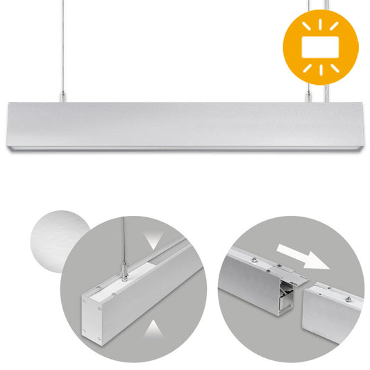Barra Colgante LED Linex B2 60 cm 28W Luz Fría Aluminio Interlusa - Vista frontal principal en fondo blanco | LuzGurú