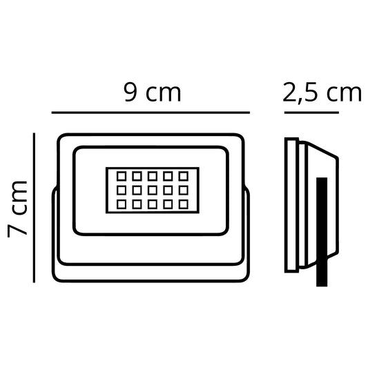 Proyector fabricado en Aluminio color Blanco, ideal para iluminar exteriores
