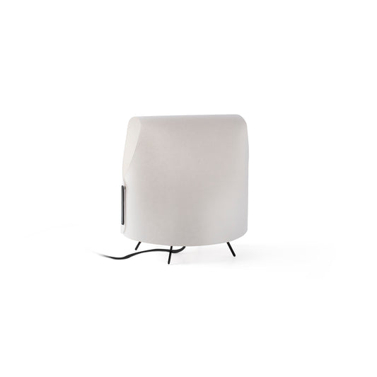 Lámpara de sobremesa LUANG XS Negra y Beige FARO, diseño artesanal. Ref: 23065