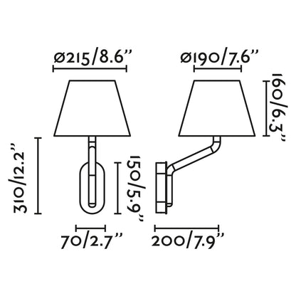 Aplique de pared con tecnología E27 LED para luz suave y confortable