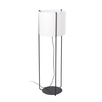 Lámpara de pie DRUM FARO beige y negra - Ref 24023-33