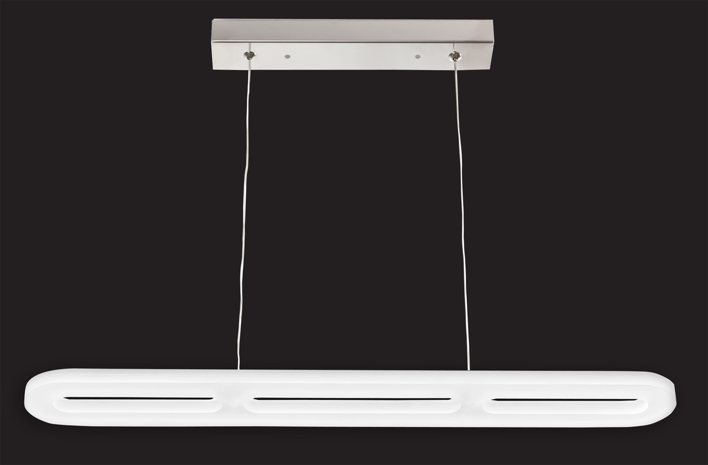 Colgante de techo LED Coliseo, diseño moderno en blanco y cromo, 24W, 4000K, Fabrilamp.