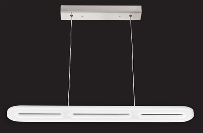 Colgante de techo LED Coliseo, diseño moderno en blanco y cromo, 24W, 4000K, Fabrilamp.