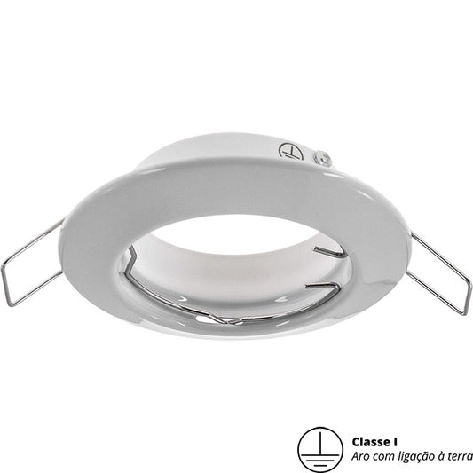 Aro Empotrable INTECA Redondo Fijo 8,3 cm Blanco Interlusa - Vista frontal principal en fondo blanco | LuzGurú