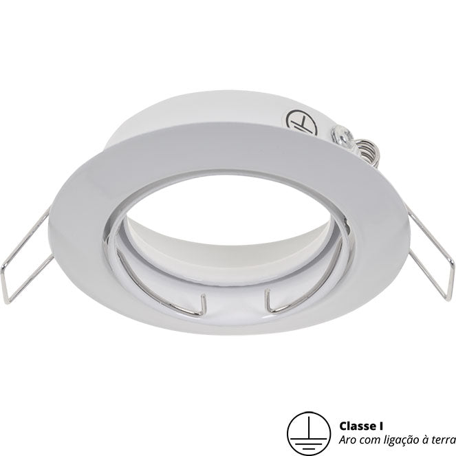 Aro Empotrable Redondo Rotativo INTAKE 8,3 cm Blanco Interlusa - Vista frontal principal en fondo blanco | LuzGurú