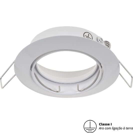 Aro Empotrable Redondo Rotativo INTAKE 8,3 cm Blanco Interlusa - Vista frontal principal en fondo blanco | LuzGurú