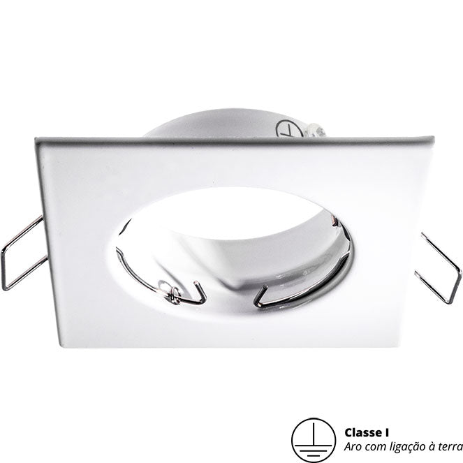 Aro Empotrable INTECA Cuadrado 8 cm Blanco Interlusa - Vista frontal principal en fondo blanco | LuzGurú